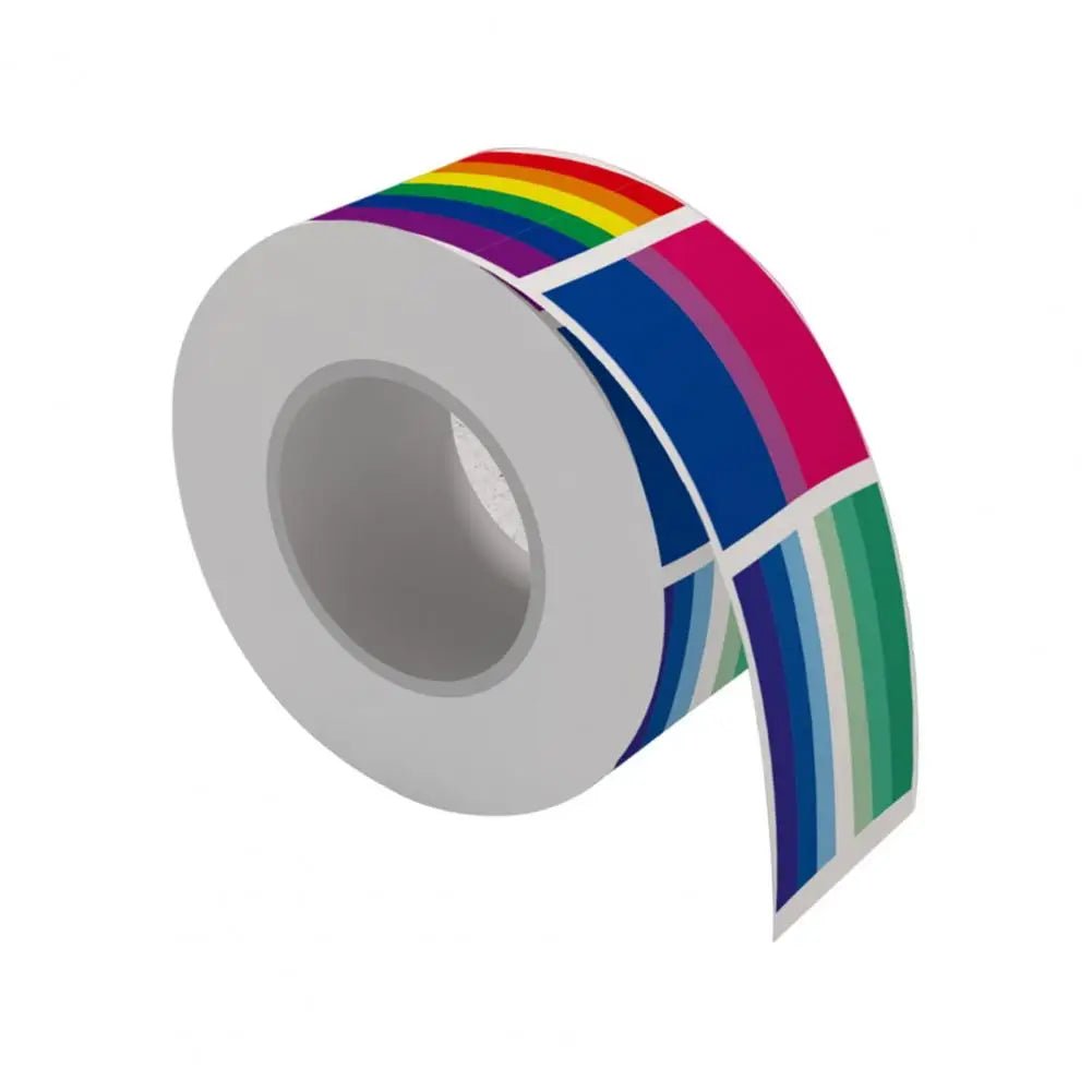 500 Pride Stickers - Variety of  8 flags, rectangle PVC