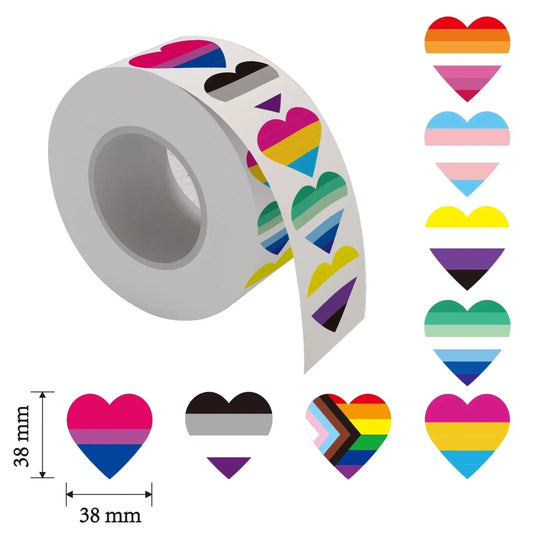 500 Queer and Trans Pride Stickers - variety of heart shaped pride flags - Gay Skate500 Queer and Trans Pride Stickers - variety of heart shaped pride flagsskate accessoriesGay SkateGay Skate14:200006153#C