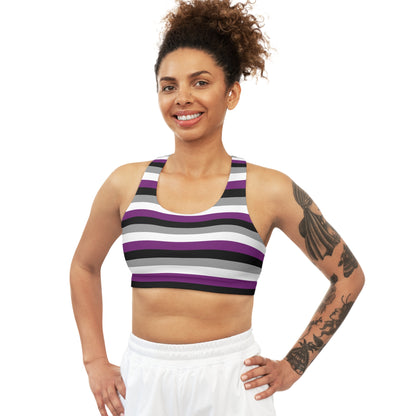 Asexual ace pride flag seamless ports crop . Queer active wear