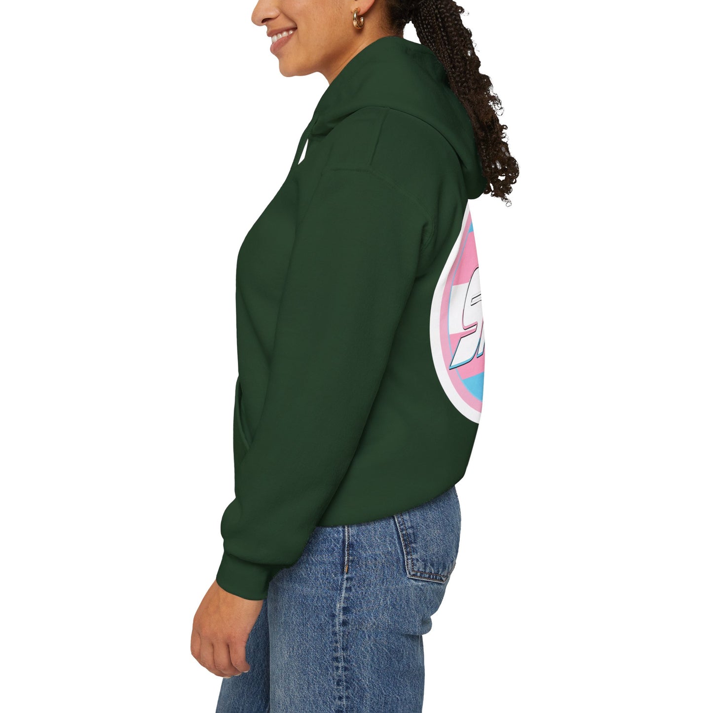 SKATE Trans Flag round logo Hoodie - Australian Shipping