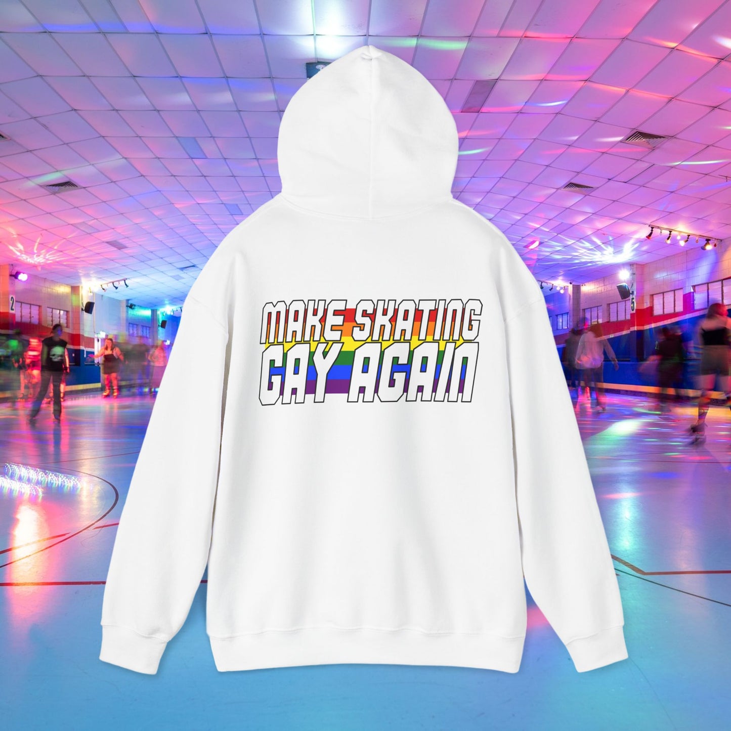 Make Skating Gay Again rainbow roller skate love heart Hoodie - Australian Shipping