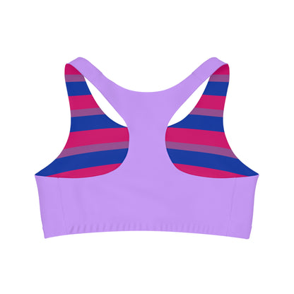 Big Bi Energy bisexual pride Seamless Sports Bra Crop Top