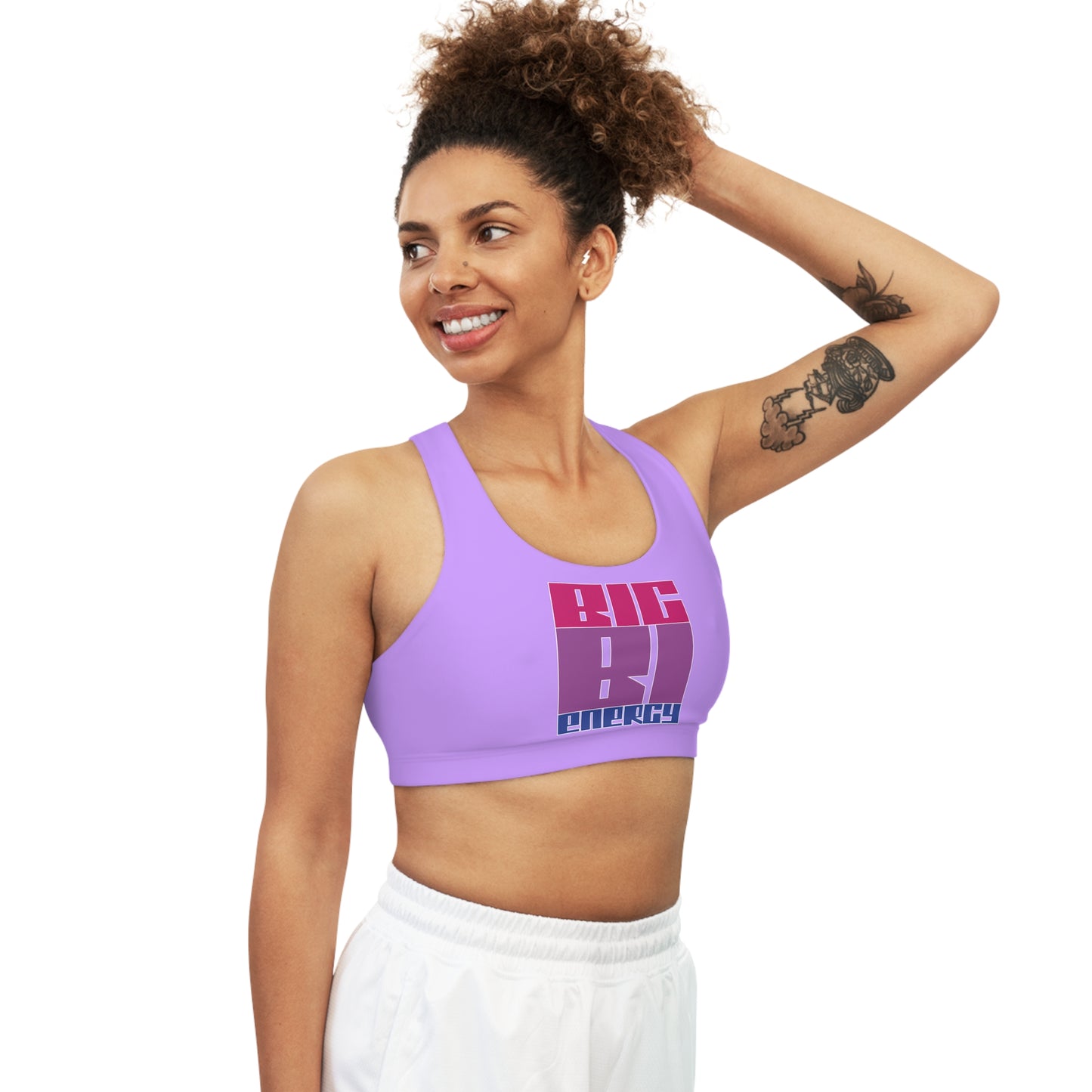 Big Bi Energy bisexual pride Seamless Sports Bra Crop Top