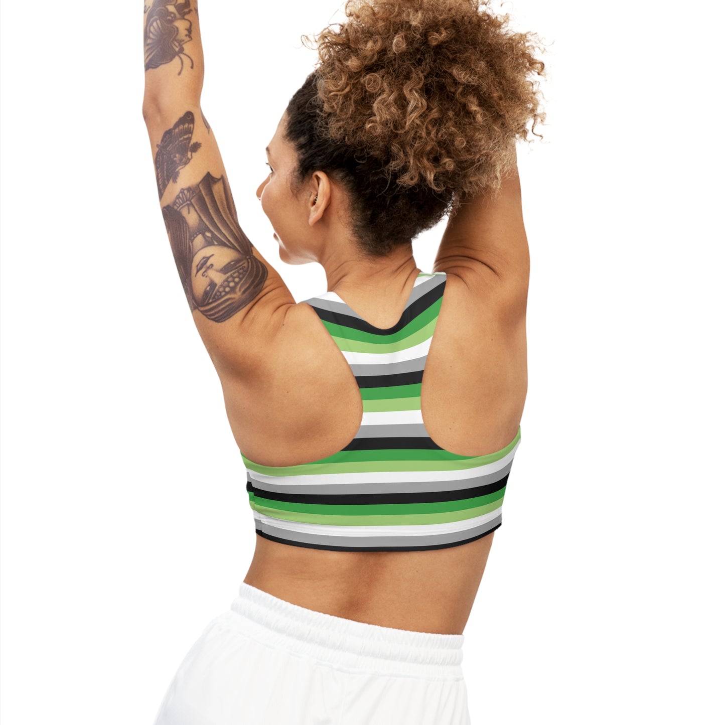 Aromantic pride flag seamless ports crop . Queer active wear