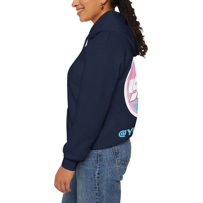 Add Custom Name - SKATE Trans Flag round logo Hoodie - Australian Shipping