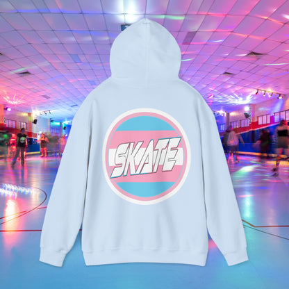 SKATE Trans Flag round logo Hoodie - Australian Shipping