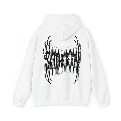 SKATING IS GAY but make it death metal Hoodie - Australian Shipping