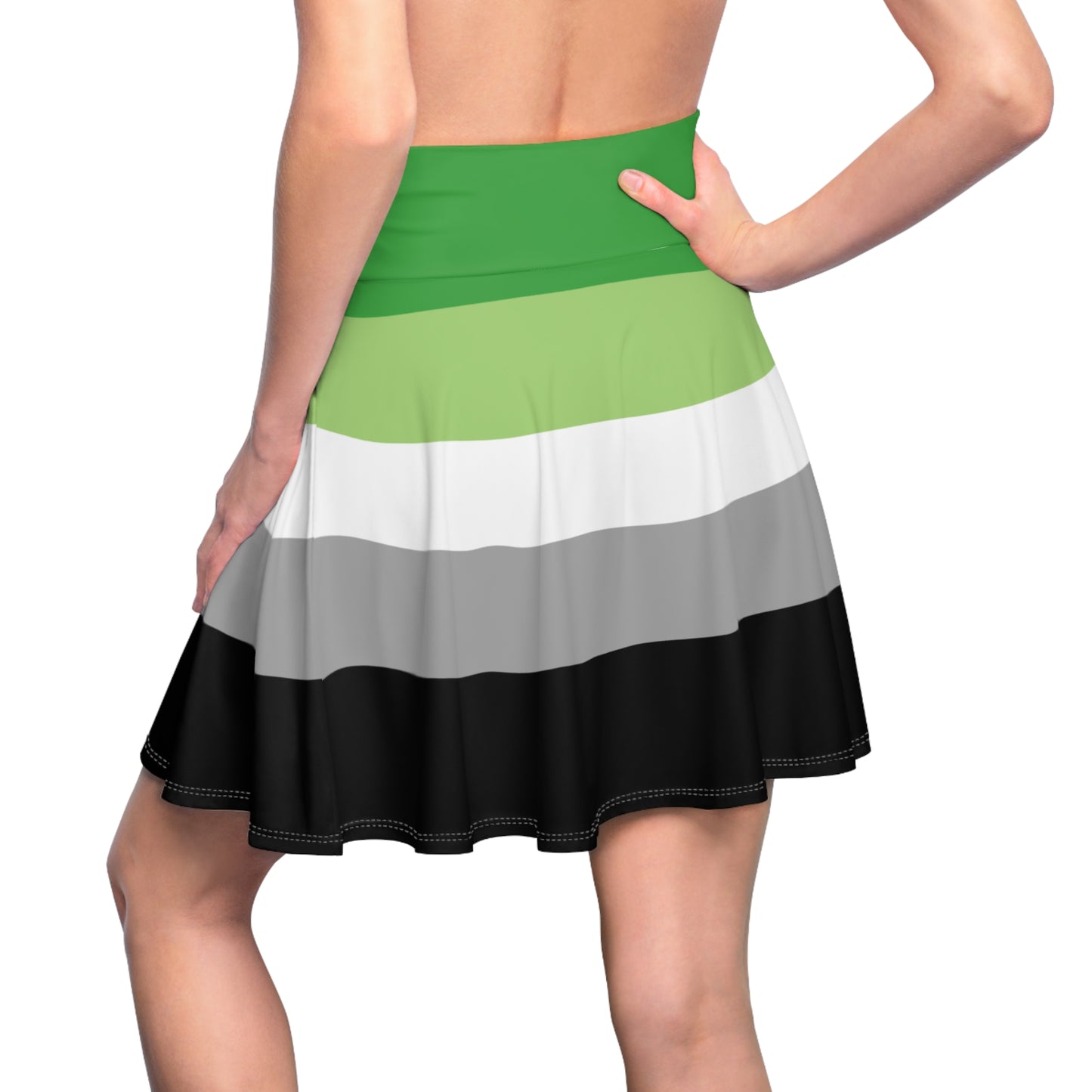 Aromantic pride flag Skater Skirt