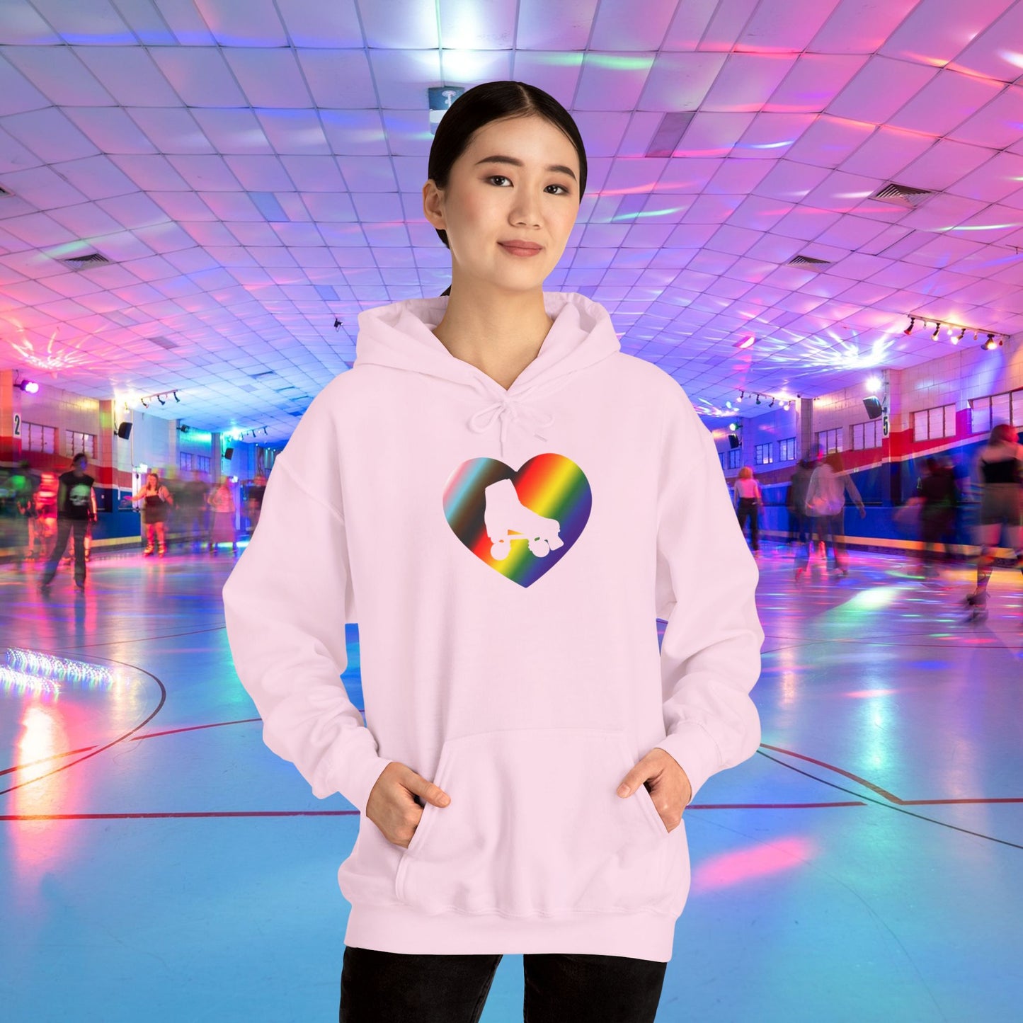 Make Skating Gay Again rainbow roller skate love heart Hoodie - Australian Shipping