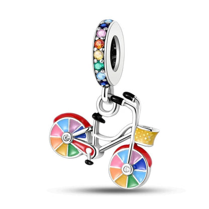 rainbow bike colourful bicycle silver pandora charm