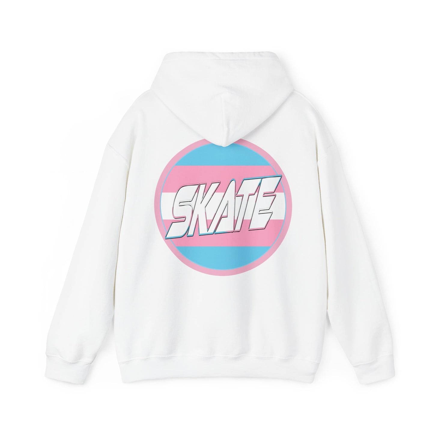 SKATE Trans Flag round logo Hoodie - Australian Shipping