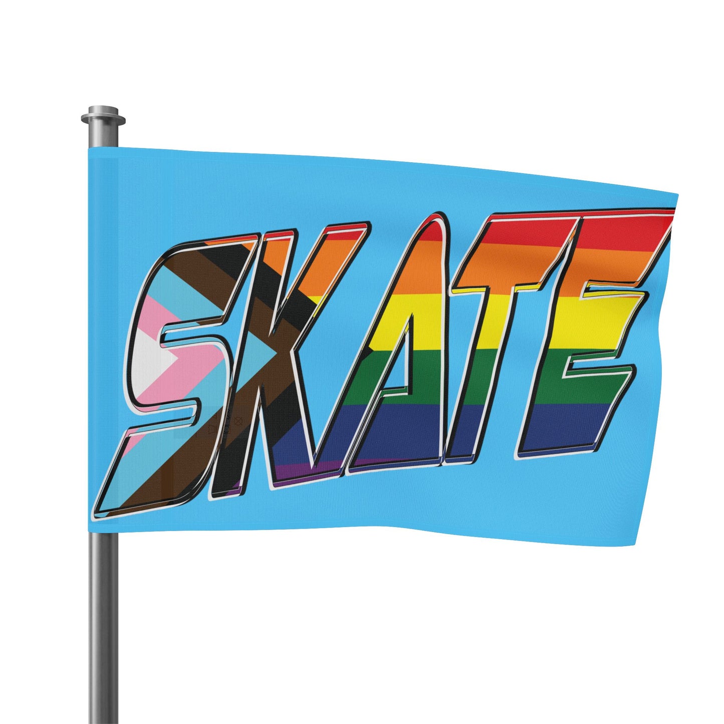 SKATE progress pride original logo flag - blue