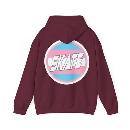 SKATE Trans Flag round logo Hoodie - Australian Shipping