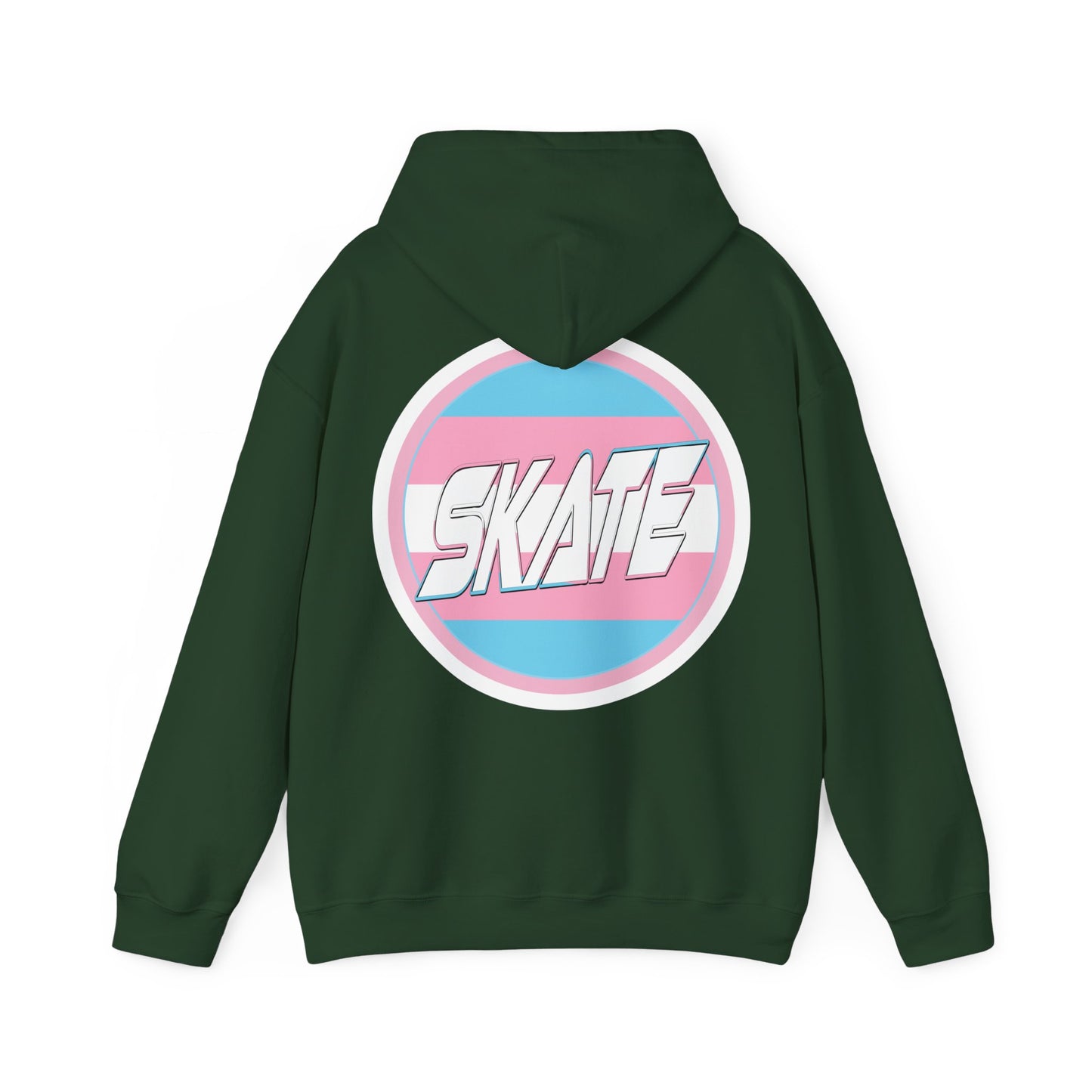 SKATE Trans Flag round logo Hoodie - Australian Shipping