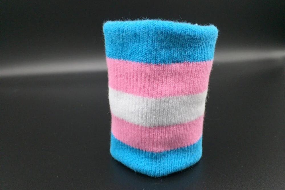 Trans pride flag sporty wrist band