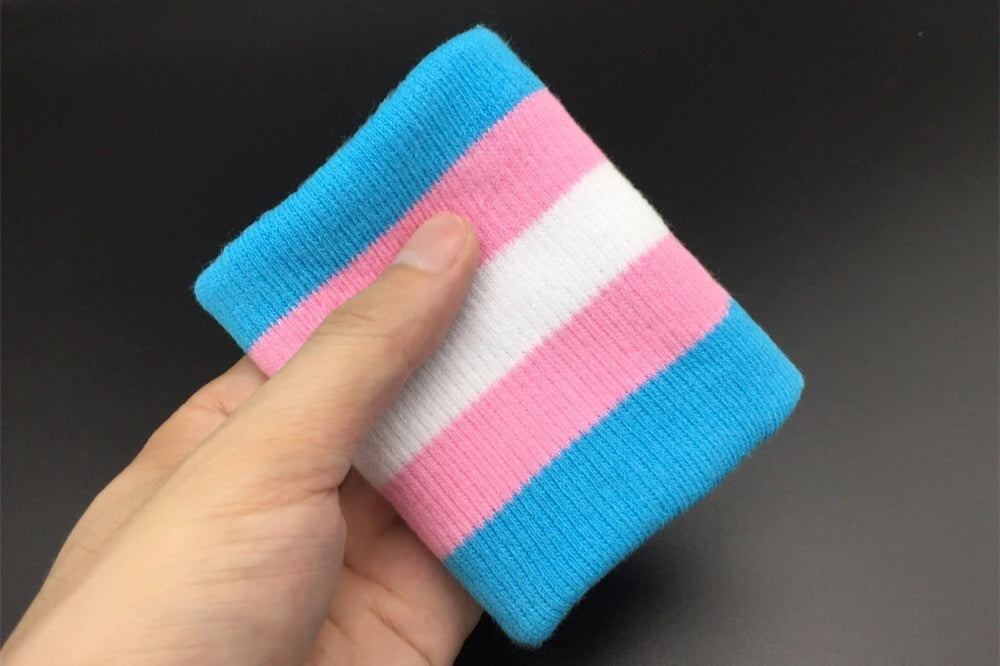 Trans pride flag sporty wrist band