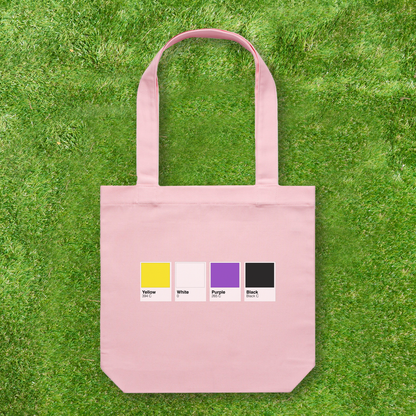 Large printed Cotton Canvas Tote Bag - Pink