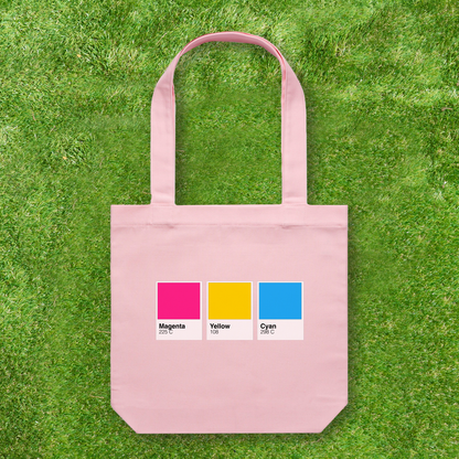 Large printed Cotton Canvas Tote Bag - Pink