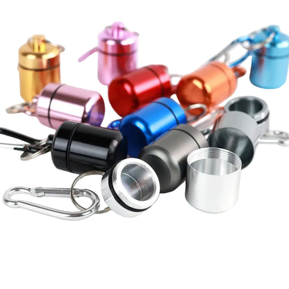 Portable Mini Pill Holder - Carabiner Keychain