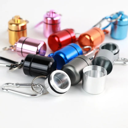 Portable Mini Pill Holder - Carabiner Keychain