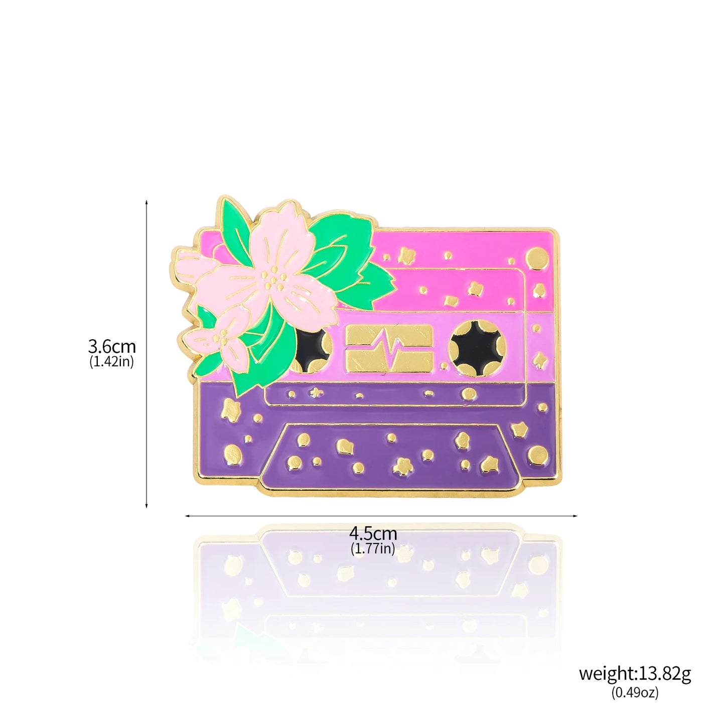 Pride Flag Cassette Tape - enamel pin - 10 flags