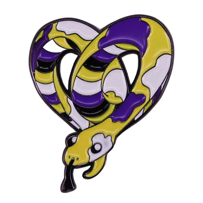 Non-Binary Gender Snake Enamel Pin LGBTQ+ Pride Jewelry Accessories Default Title
