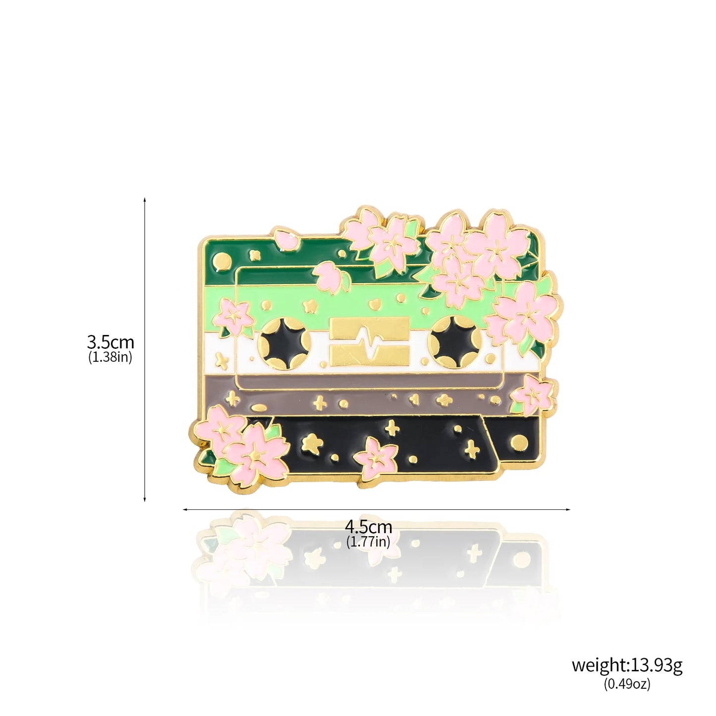 Pride Flag Cassette Tape - enamel pin - 10 flags