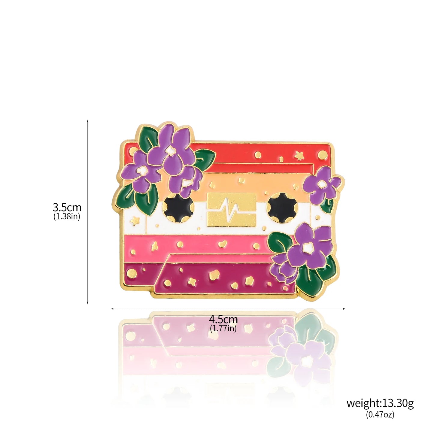 Pride Flag Cassette Tape - enamel pin - 10 flags