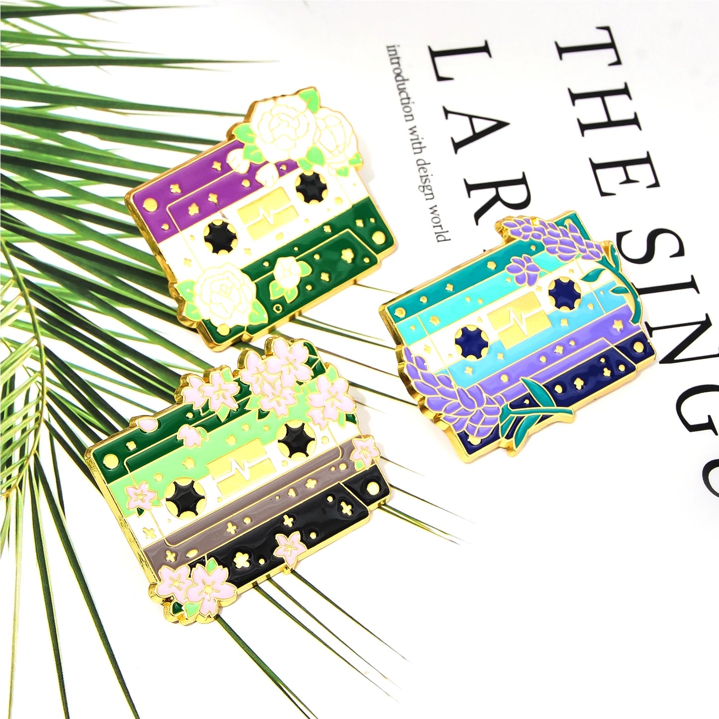 Pride Flag Cassette Tape - enamel pin - 10 flags