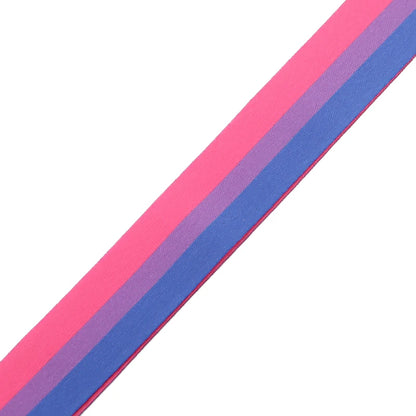 Six vibrant Pride Flag Lanyards from Gay Skate are displayed against a white background. Each practical neck strap showcases a distinctive design representing different pride flags: Rainbow, Trans, Non-Binary, Lesbian, Bisexual, Abrosexual/Abroromantic, and Aromantic. Every lanyard comes with a sturdy metal clip for securing keys or an ID.