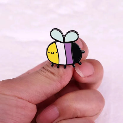 Non-Binary Bee - enamel pin