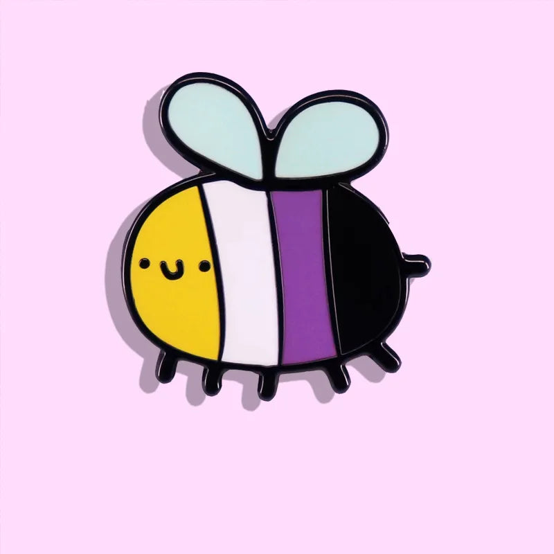 Non-Binary Bee - enamel pin