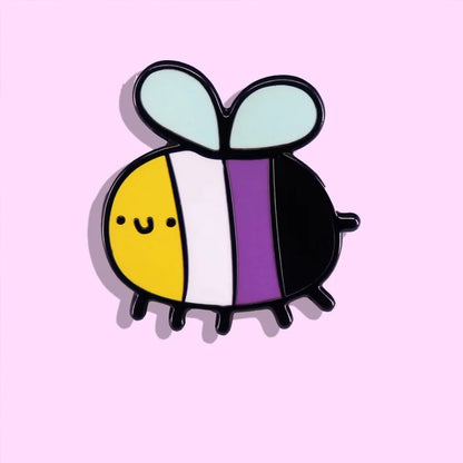 Non-Binary Bee - enamel pin