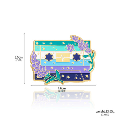 Pride Flag Cassette Tape - enamel pin - 10 flags
