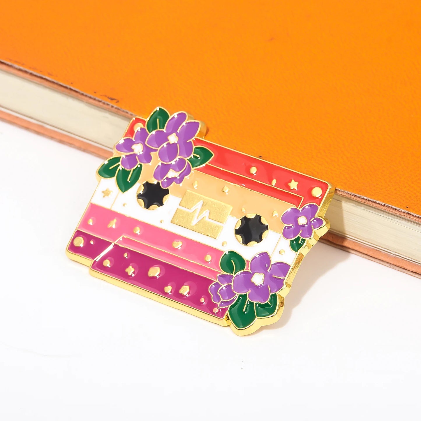 Pride Flag Cassette Tape - enamel pin - 10 flags