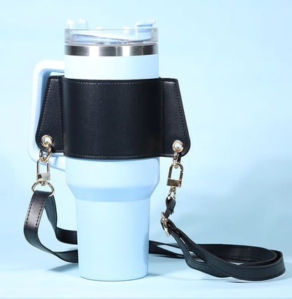 Stanley Cup Sling - Vegan Leather with adjustable strap