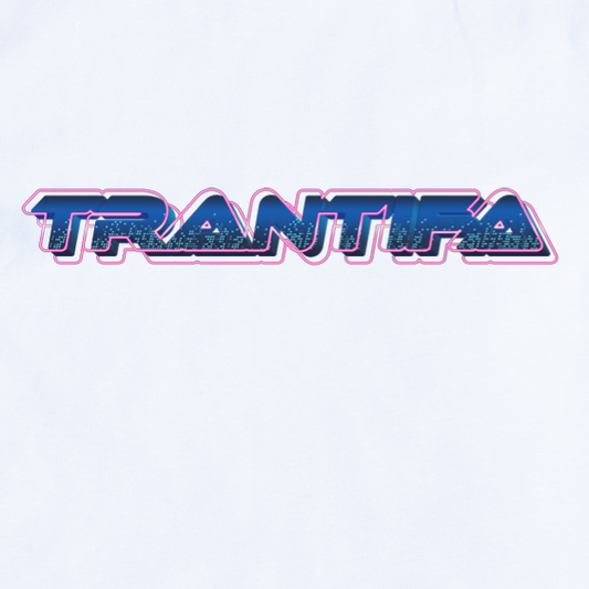 White crop top with 'TRANTIFA' logo