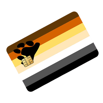 Bear pride flag bank card sticker skin