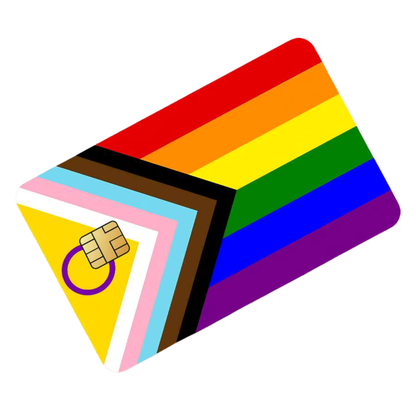 Progress Pride Rainbow flag bank card sticker skin