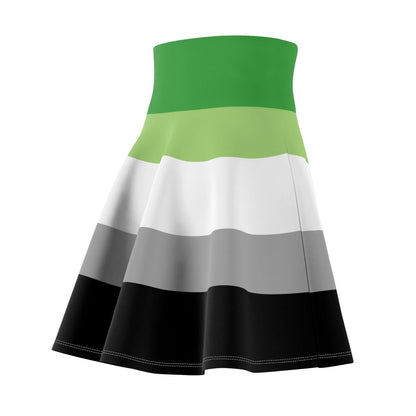 Aromantic pride flag Skater Skirt - Gay Skate - Aromantic pride flag Skater Skirt - Aromantic pride flag Skater Skirt