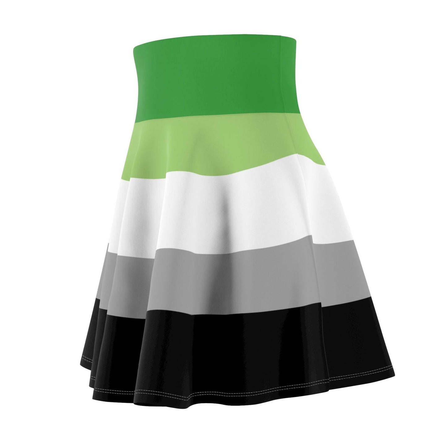 Aromantic pride flag Skater Skirt - Gay Skate - Aromantic pride flag Skater Skirt - Aromantic pride flag Skater Skirt