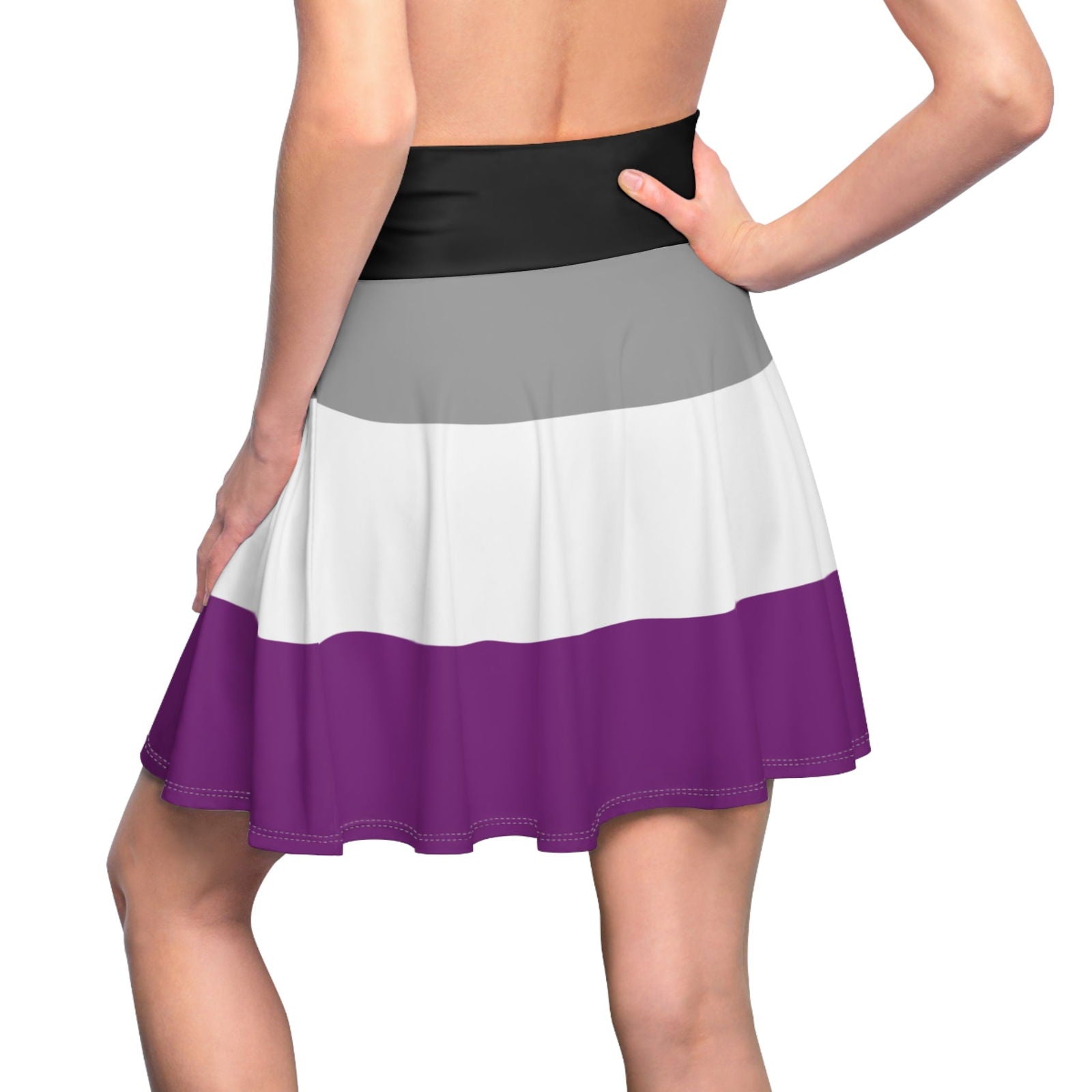 Asexual pride flag Skater Skirt - Gay Skate - Asexual pride flag Skater Skirt - Asexual pride flag Skater Skirt