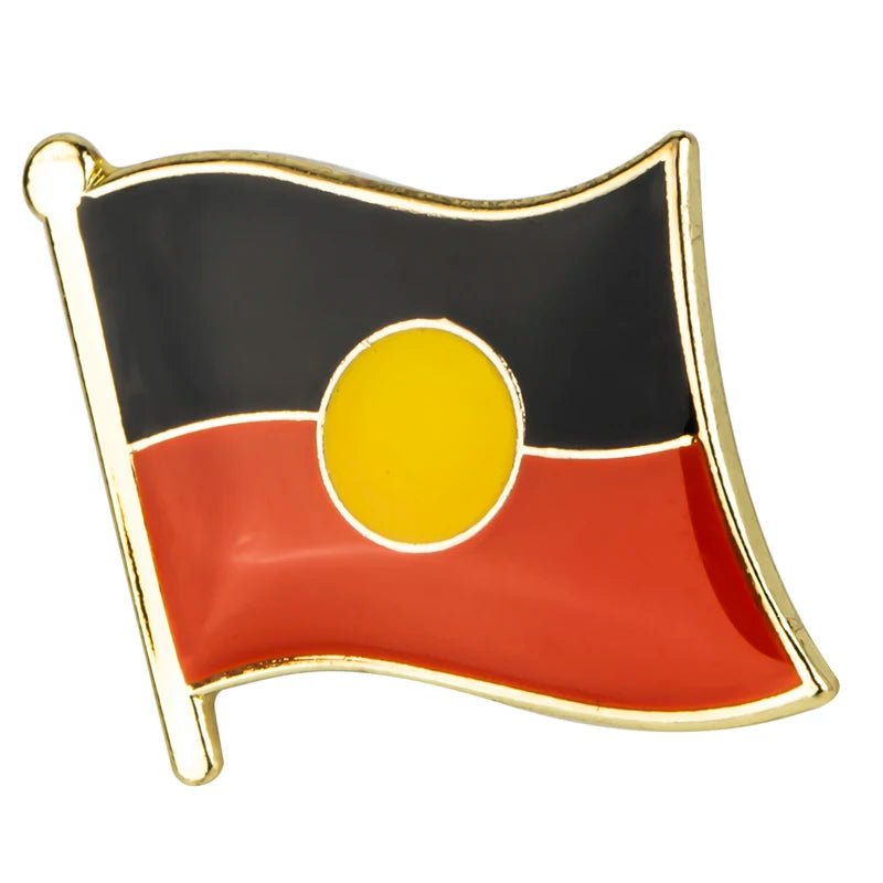Aboriginal Flag Indigenous Flag pin with black, gold, and red 