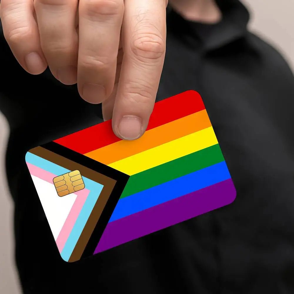 Rainbow pride flag bank card skin