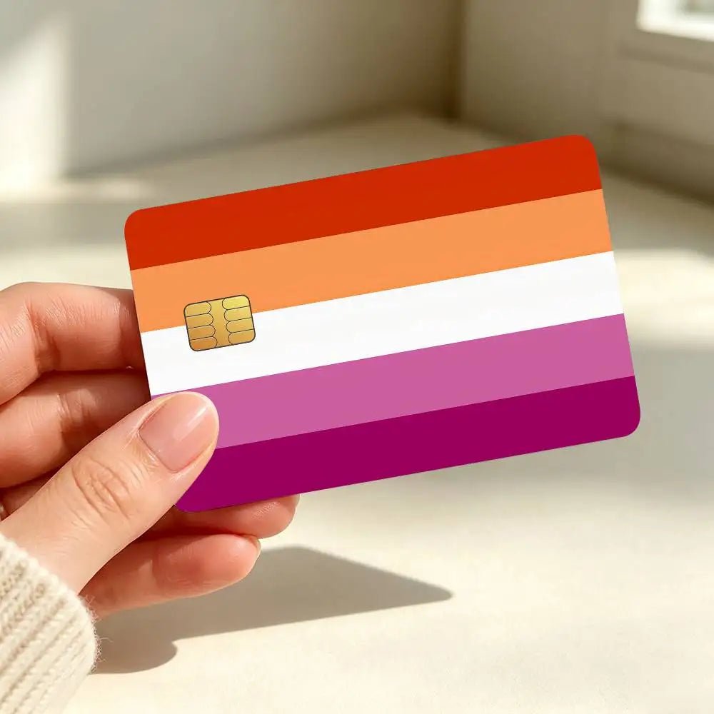 Lesbian pride flag bank card skin