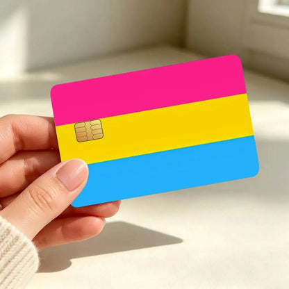 Pansexual pride flag bank card skin