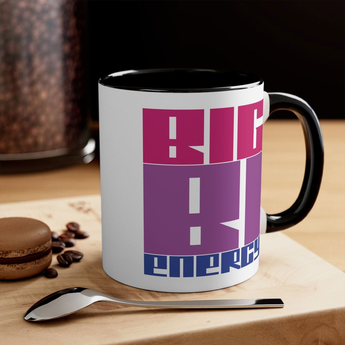 Big Bi Energy bi pride flag colours accent mug - Gay Skate - Big Bi Energy bi pride flag colours accent mug - Big Bi Energy bi pride flag colours accent mug