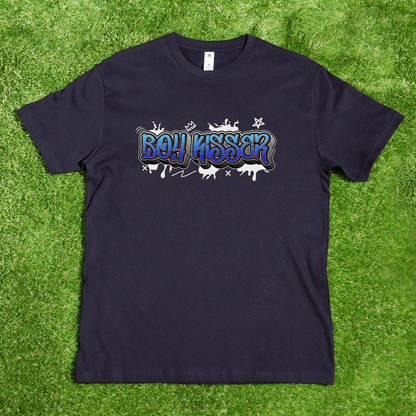 Black t-shirt with 'Boy Kisser' graphic - gay, pansexual, bisexual pride tee