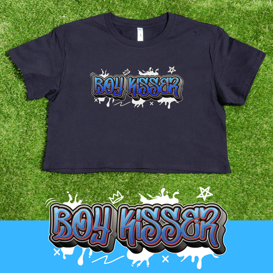 Boy Kisser - locally printed crop tee