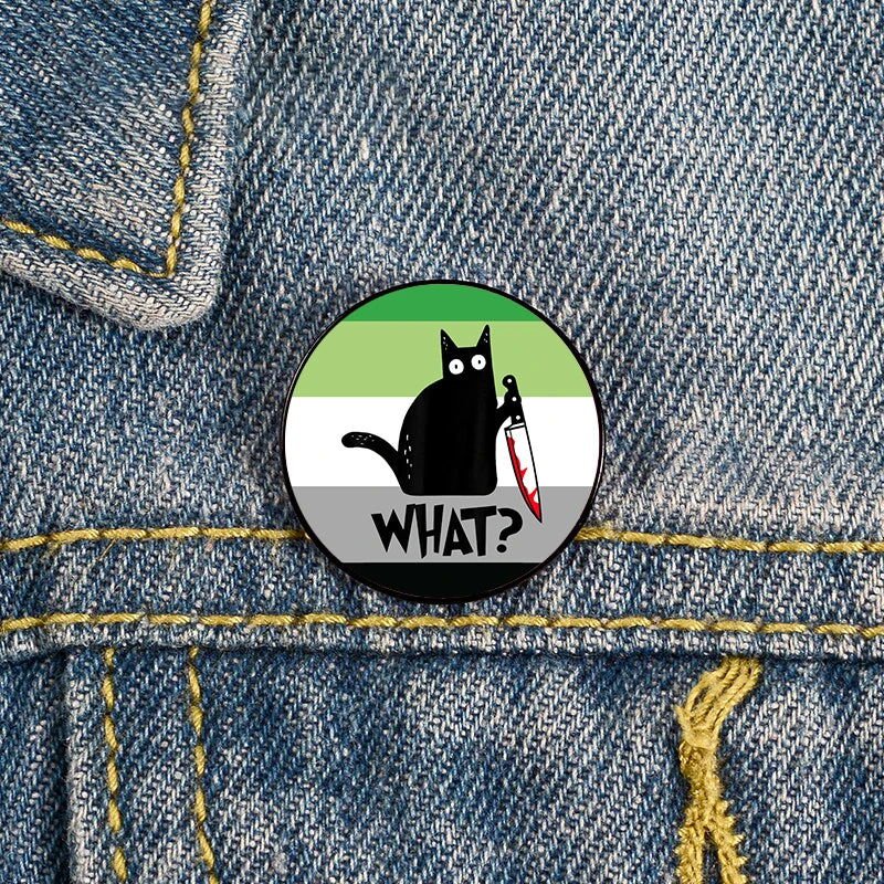 Cat and knife pride flag badges - trans, aromantic, demigirl, demiboy, agender, rainbow, lesbian, bisexual, genderqueer, MLM, pansexual - Gay Skate - Cat and knife pride flag badges - trans, aromantic, demigirl, demiboy, agender, rainbow, lesbian, bisexual, genderqueer, MLM, pansexual - Cat and knife pride flag badges - trans, aromantic, demigirl, demiboy, agender, rainbow, lesbian, bisexual, genderqueer, MLM, pansexual